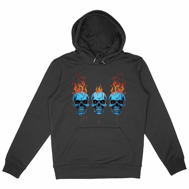 Image back Black Hoodies with Skulls Blood and Fire 83