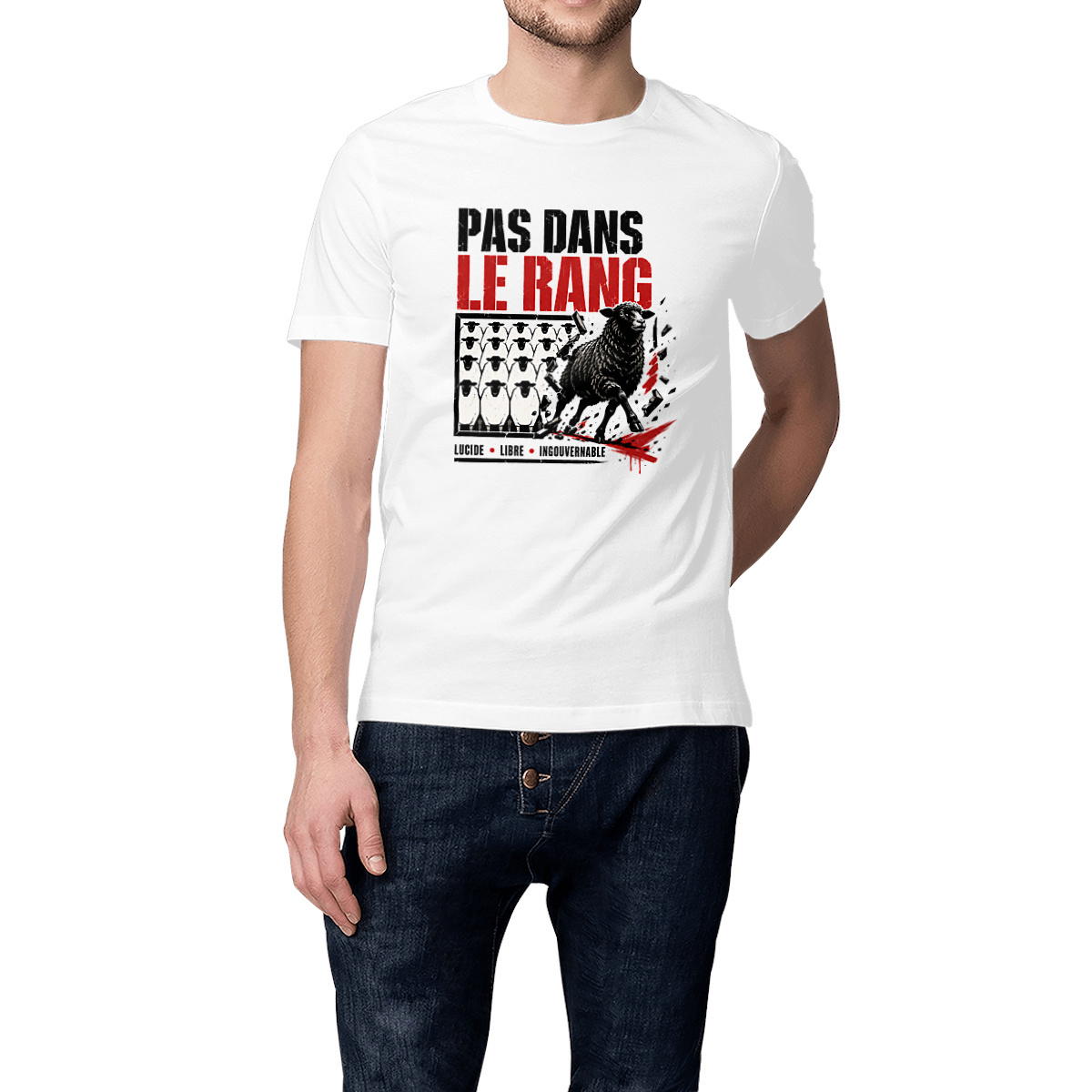 Image front T-shirt Unisexe Coton BIO - Pas dans le rang