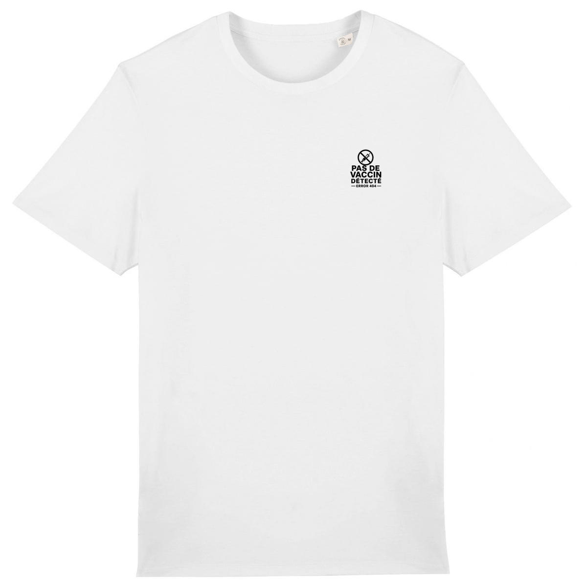 Image back T-shirt Homme Coton BIO - Pas de Vaccin détecté