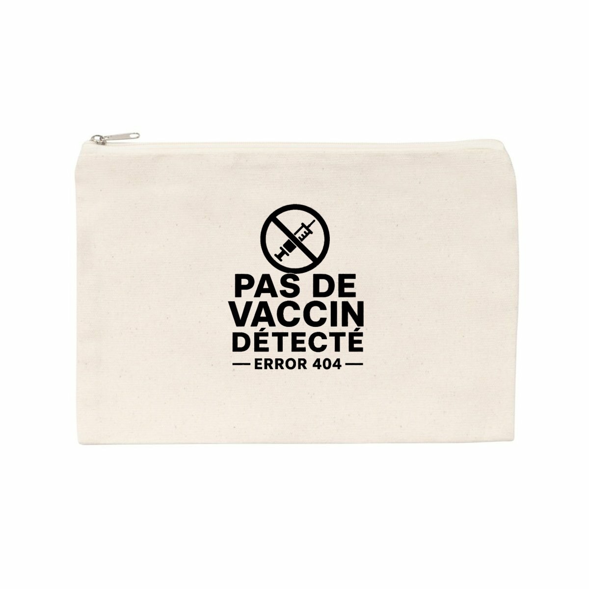 Image back Pochette en coton recyclé - Pas de vaccin détecté