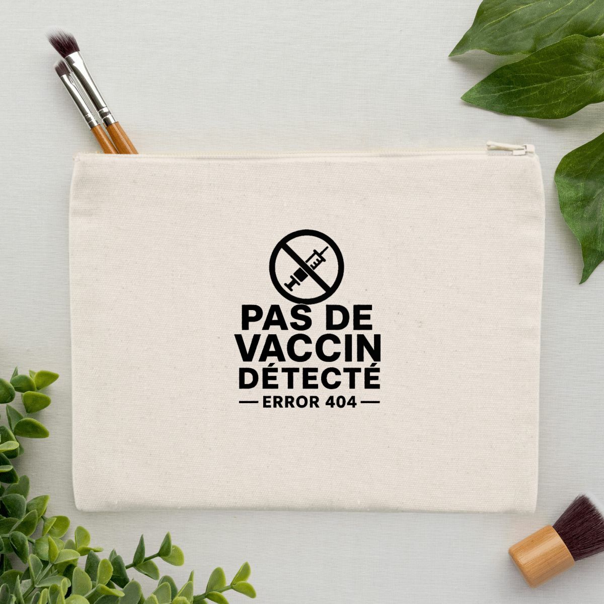 Image front Pochette en coton recyclé - Pas de vaccin détecté
