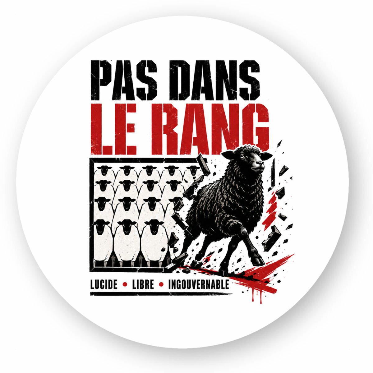 Image front Autocollant - Pas dans le rang