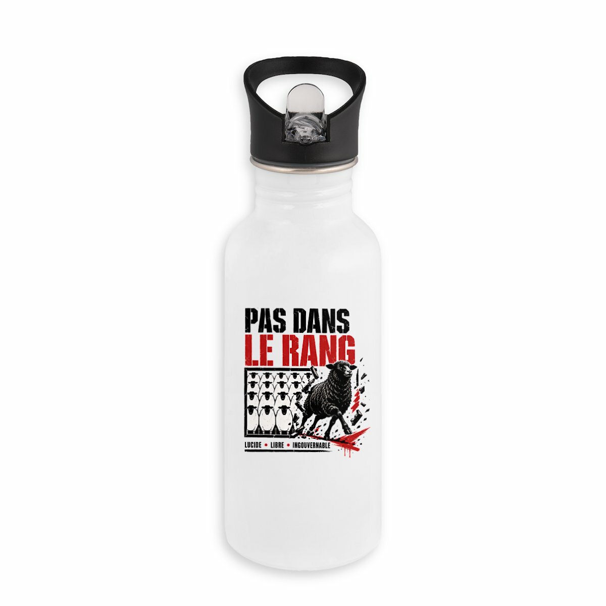 Image back Bouteille en inox - Pas dans le rang