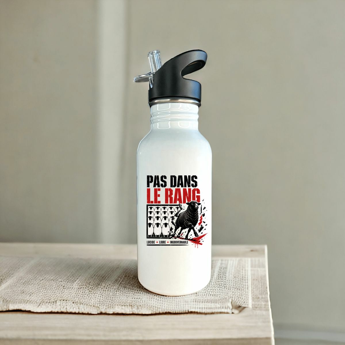 Image front Bouteille en inox - Pas dans le rang