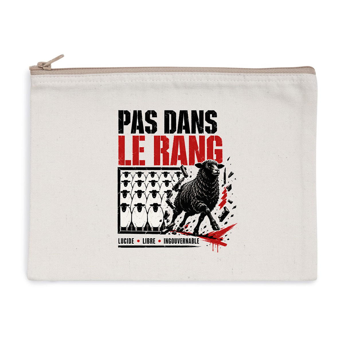 Image front Pochette en coton recyclé - Pas dans le rang