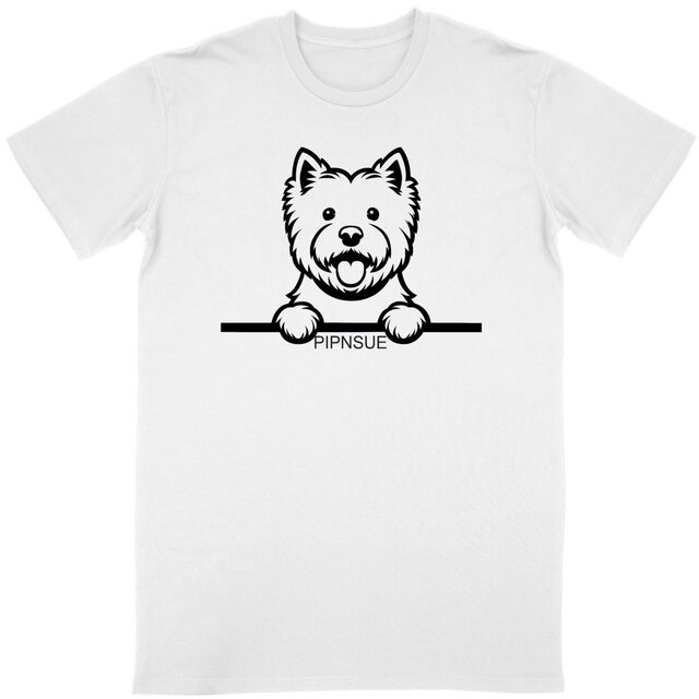 PIPNSUE Unisex WESTIE TSHIRT BLACK PRINT - Image