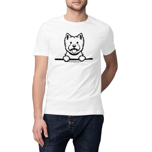 PIPNSUE Unisex WESTIE TSHIRT BLACK PRINT