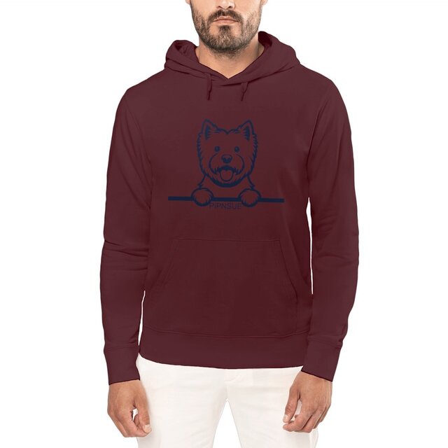 PIPNSUE Unisex WESTIE HOODIE NAVY PRINT