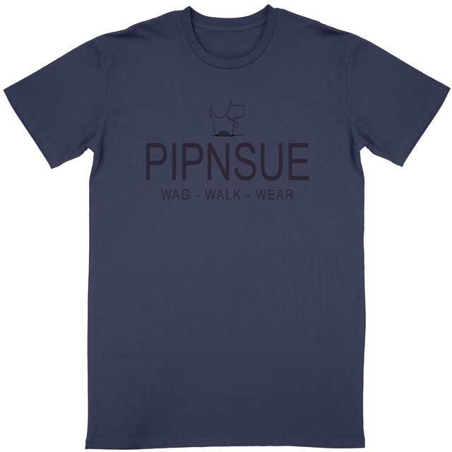 PIPNSUE Unisex LOGO TSHIRT Navy Print - Image