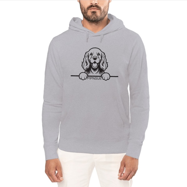 PIPNSUE Unisex HOODIE SPANIEL BLACK PRINT