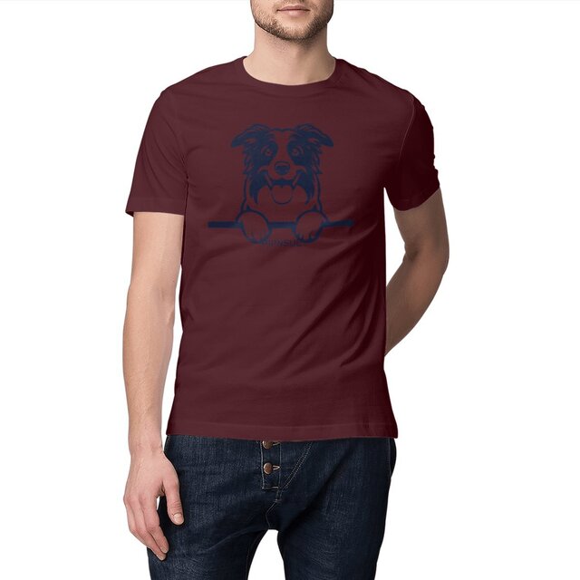 PIPNSUE Unisex COLLIE TSHIRT NAVY PRINT