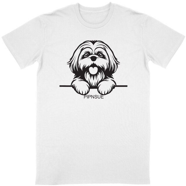 PIPNSUE Unisex SHIHTZU TSHIRT BLACK PRINT - Image