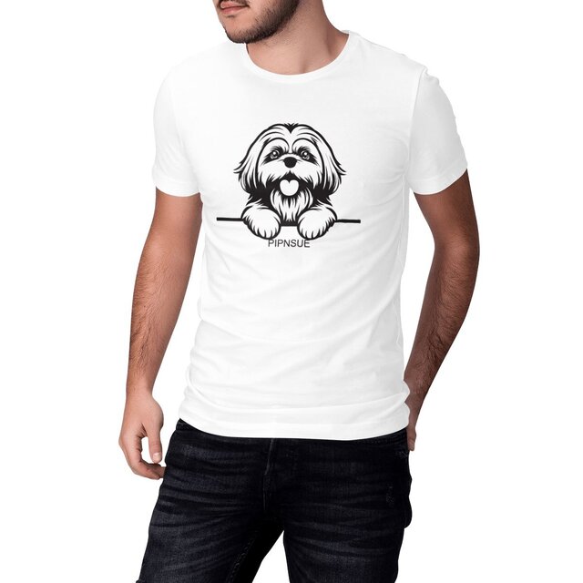 PIPNSUE Unisex SHIHTZU TSHIRT BLACK PRINT