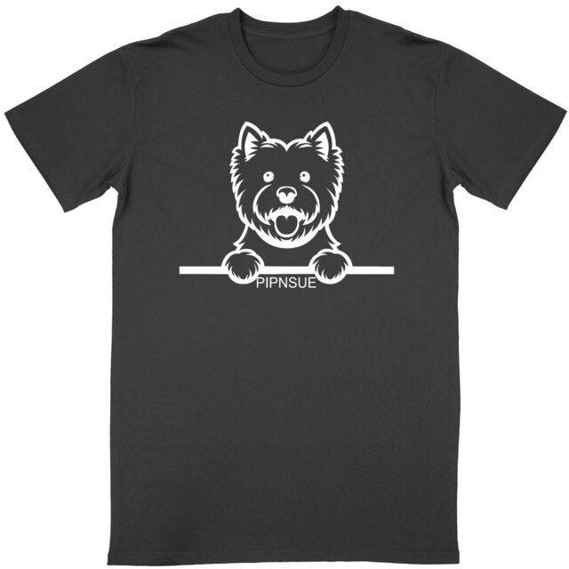 PIPNSUE Unisex WESTIE TSHIRT WHITE PRINT - Image