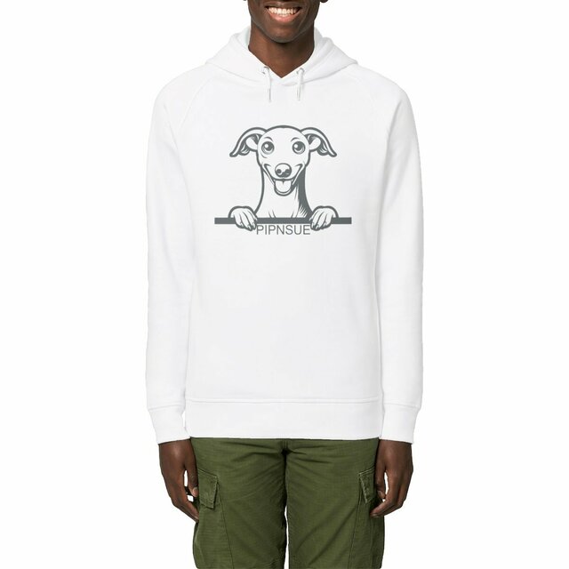 PIPNSUE Unisex SIDE POCKET HOODIE Grey Print 