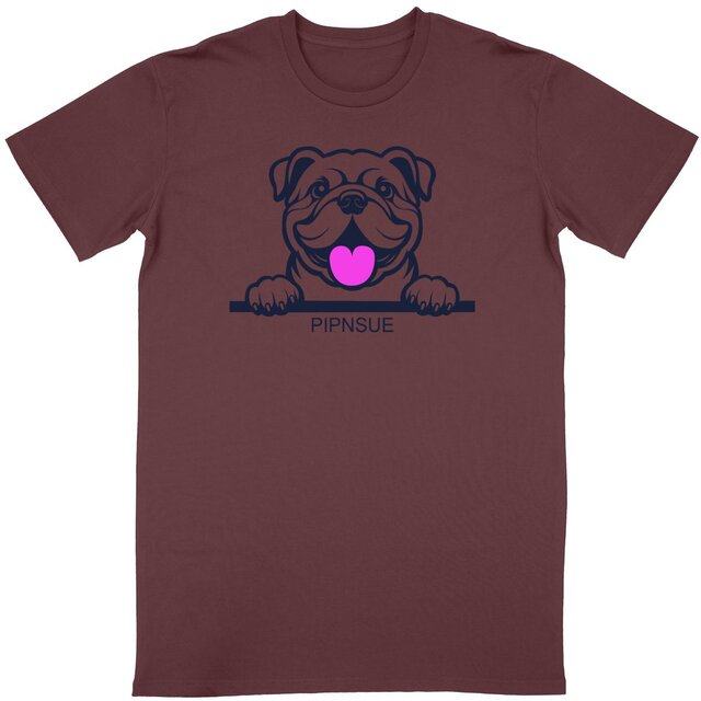 PIPNSUE Unisex BULL TSHIRT Navy AND Pink Print - Image