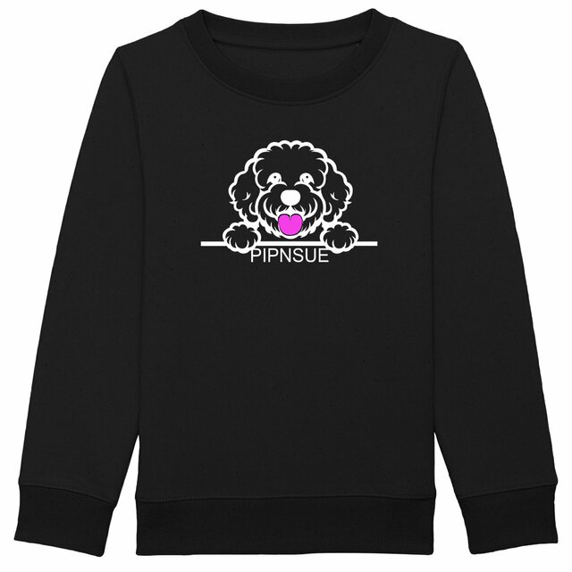 PIPNSUE Kids CRREW NECK SWEATSHIRT White AND Pink Print - Image