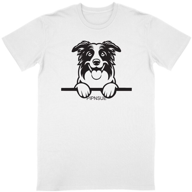PIPNSUE Unisex COLLIE TSHIRT BLACK PRINT - Image