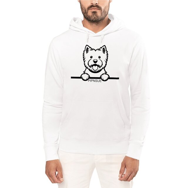 PIPNSUE Unisex HOODIE WESTIE BLACK PRINT