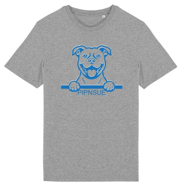PIPNSUE Unisex STAFFORDSHIRE CREW NECK TSHIRT BLUE PRINT - Image