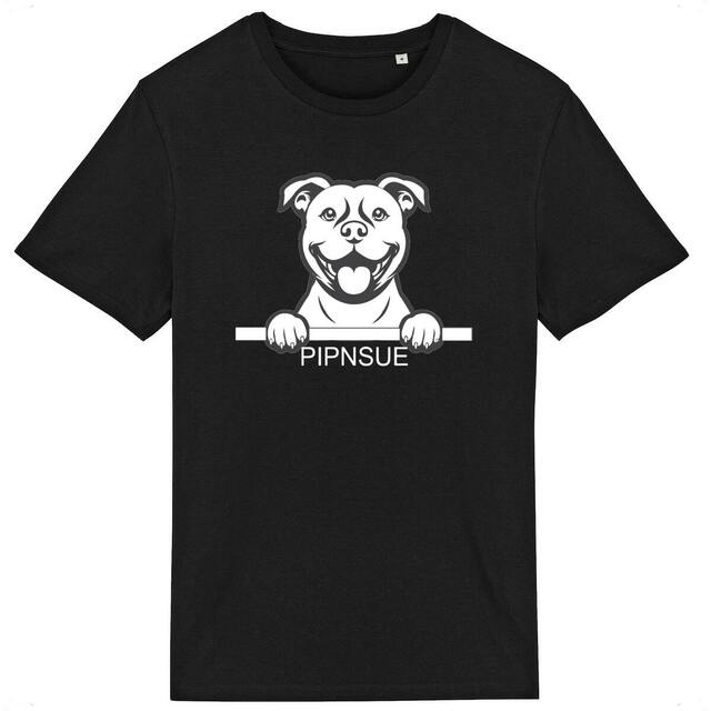 PIPNSUE Unisex STAFFORDSHIRE CREW TSHIRT with Black and White Print - Image