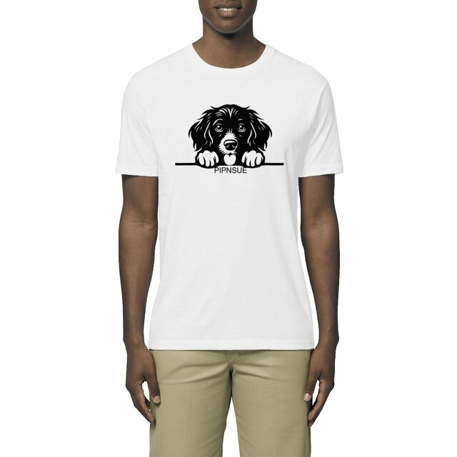 PIPNSUE Unisex CHARLES CREW NECK TSHIRT with Black Print