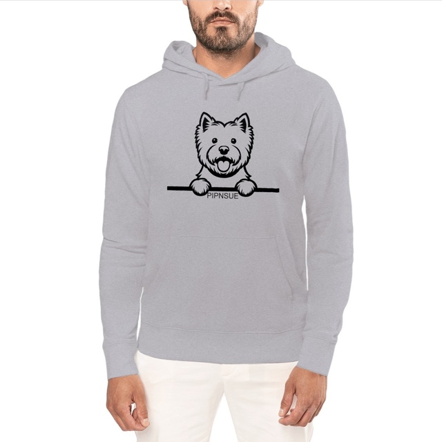 PIPNSUE Unisex  WESTIE HOODIE BLACK PRINT