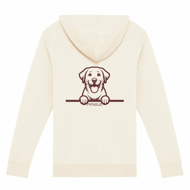 PIPNSUE Unisex GOLDEN Hoodie Full Zip with Burgundy Print - Image