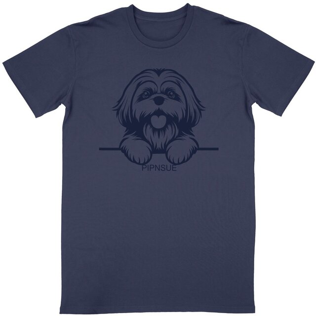 PIPNSUE Unisex SHIHTZU TSHIRT NAVY PRINT - Image
