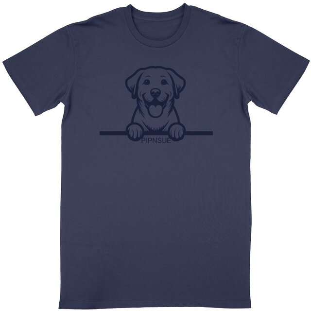 PIPNSUE Unisex GOLDEN TSHIRT Navy Print - Image
