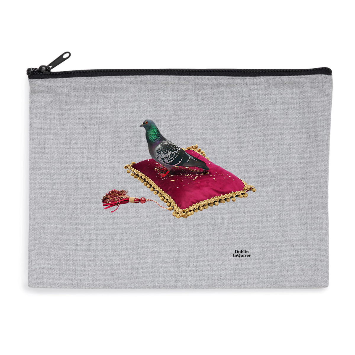 Dublin Inquirer Regal Pigeon recycled zip pouch