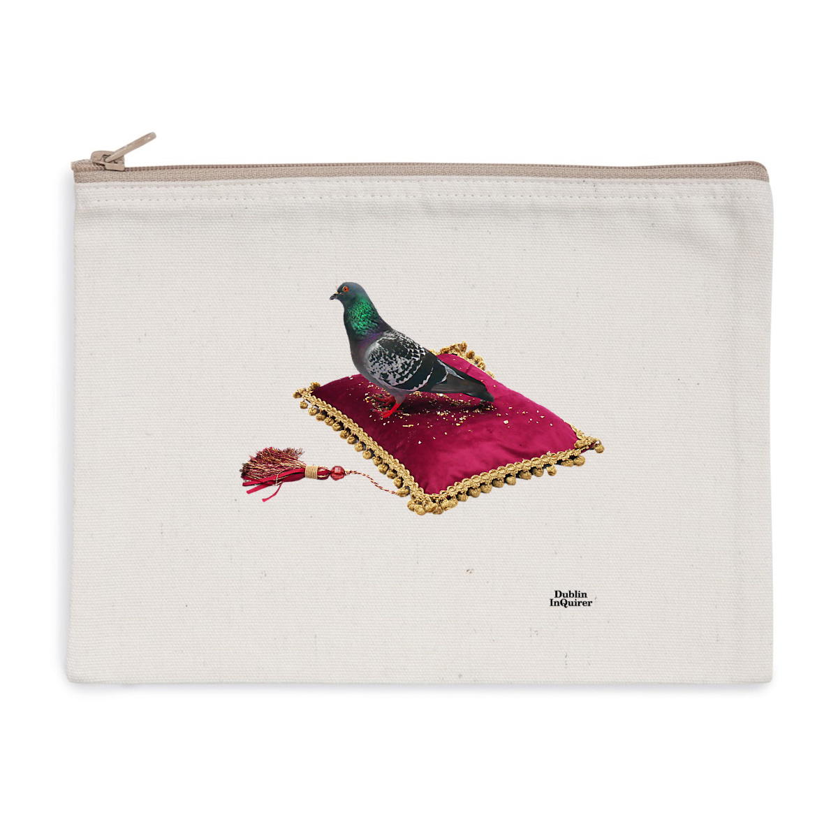 Dublin Inquirer Regal Pigeon recycled zip pouch - Image