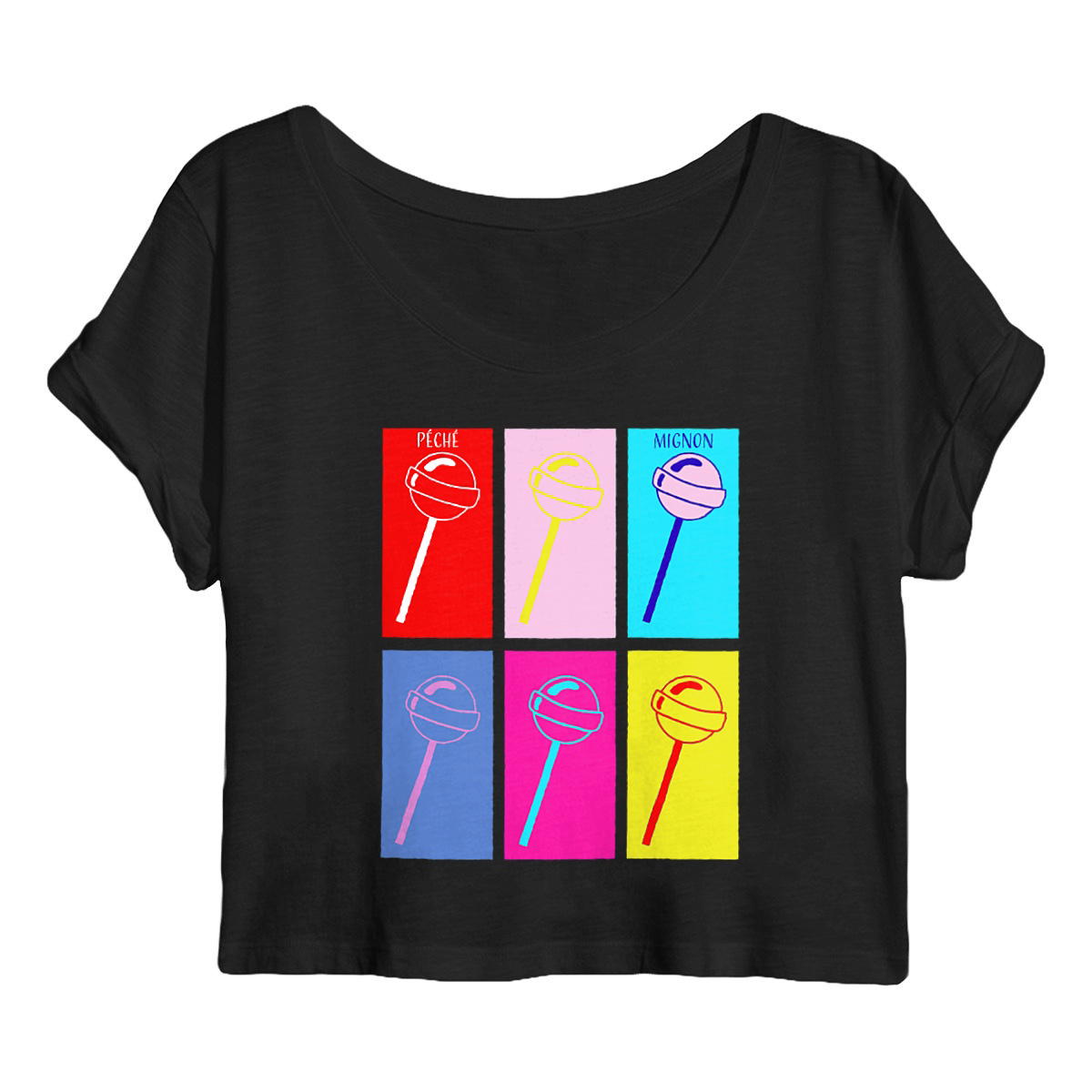 Image back Crop Top Pop Art