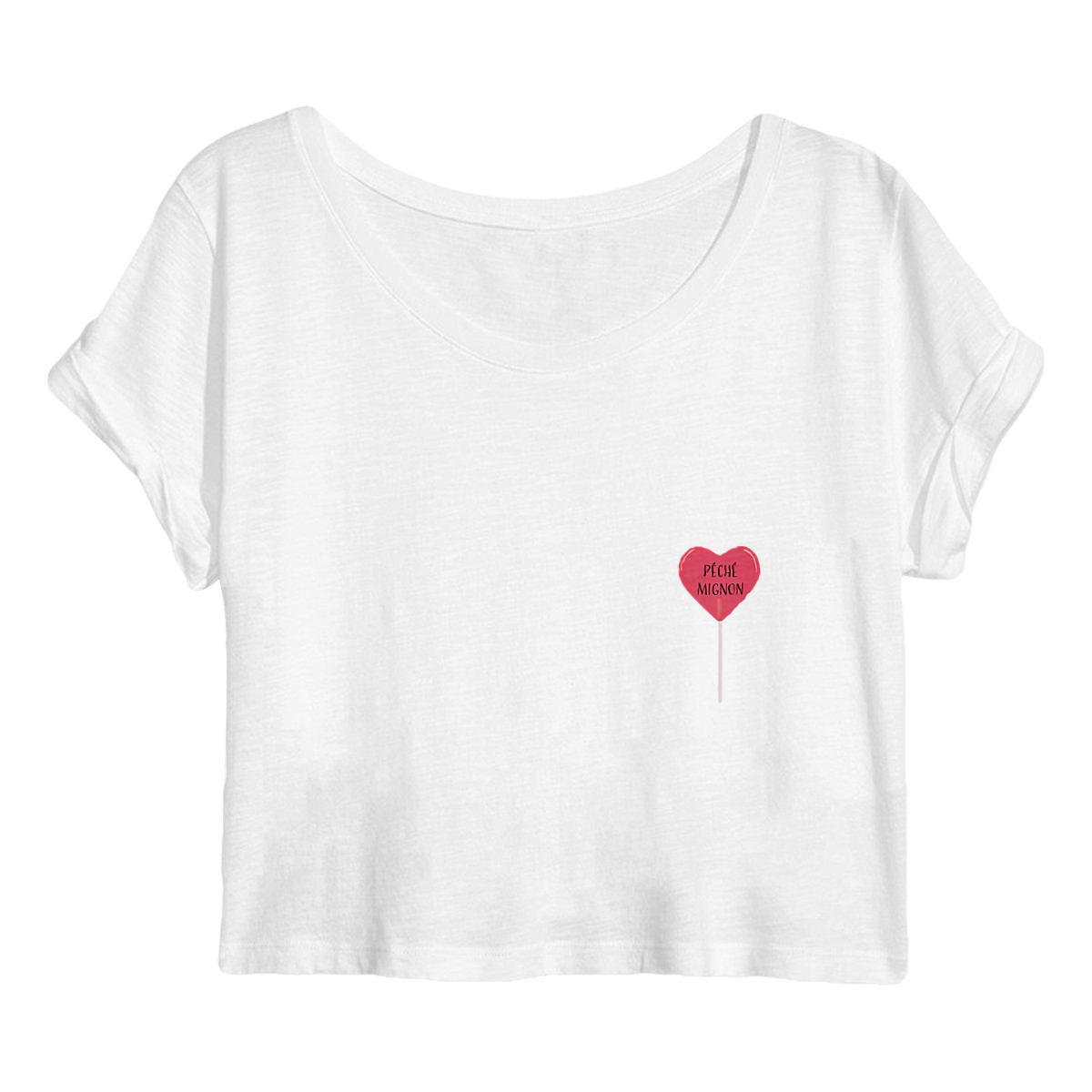 Image back Crop Top sucette coeur