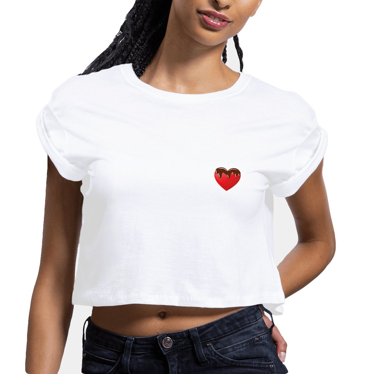 Image front Crop Top cœur chocolat