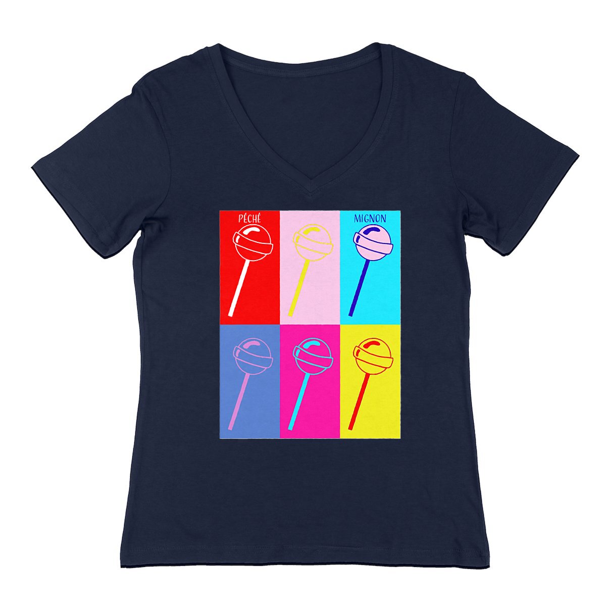 Image front T-Shirt Sucettes Pop Art