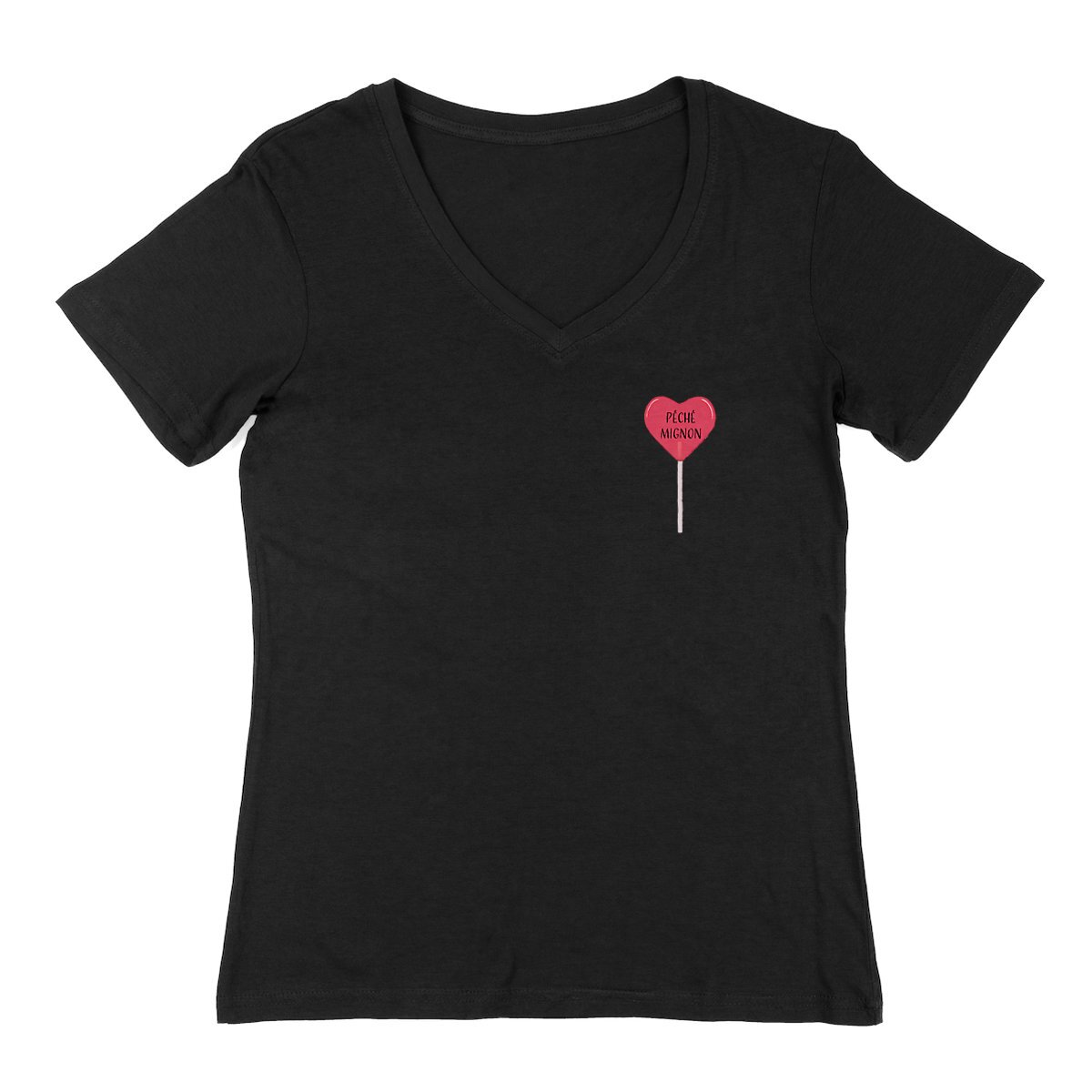 Image front T-shirt sucette coeur