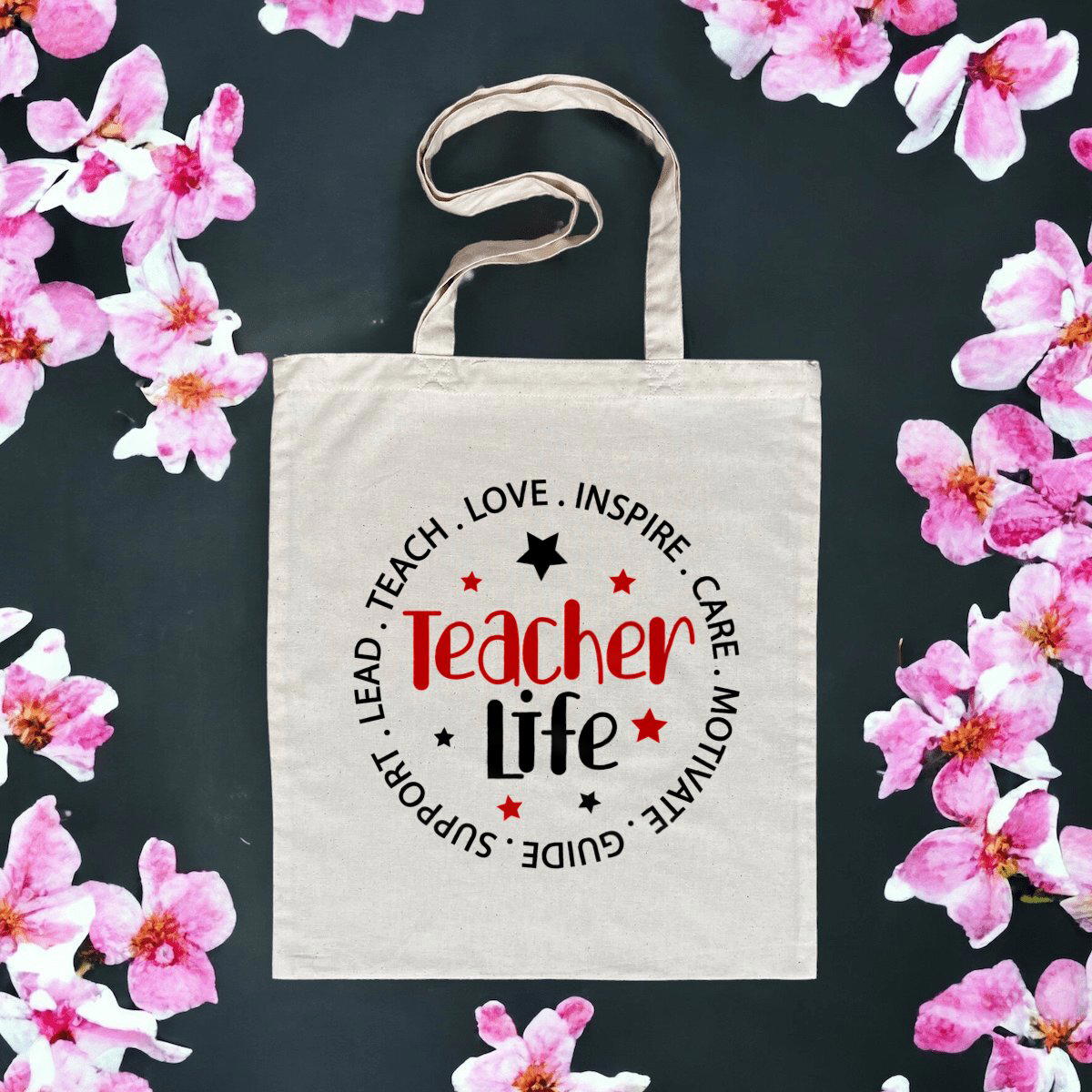 Image front Teacher Life Tote Bag Organic 