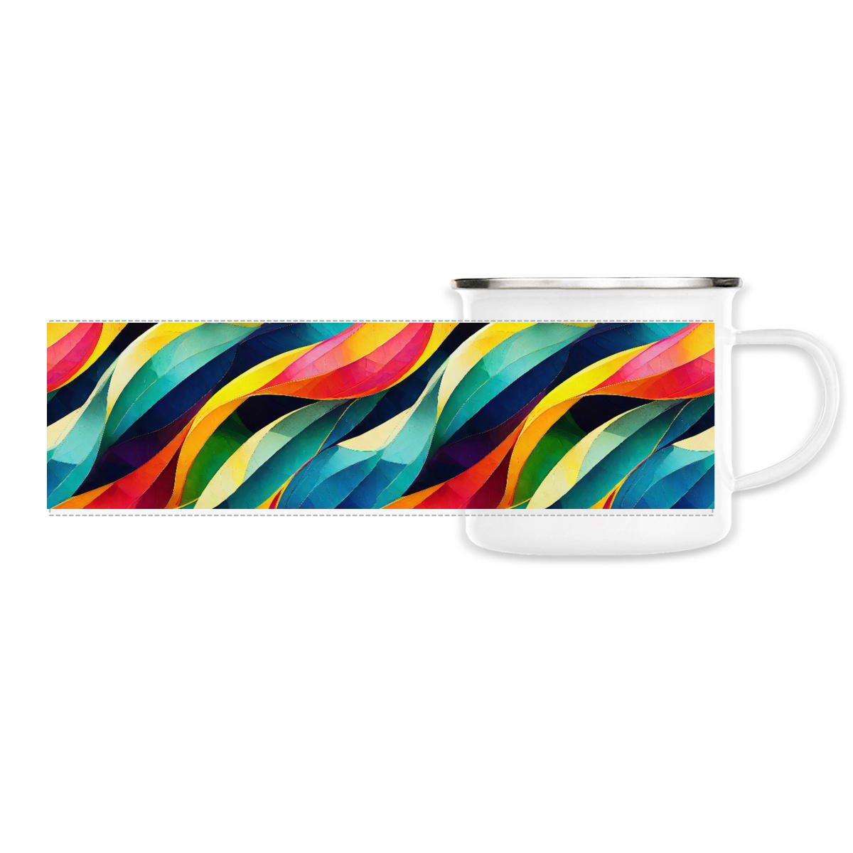 Image front Rainbow Colored Pattern Enamel mug 300ml