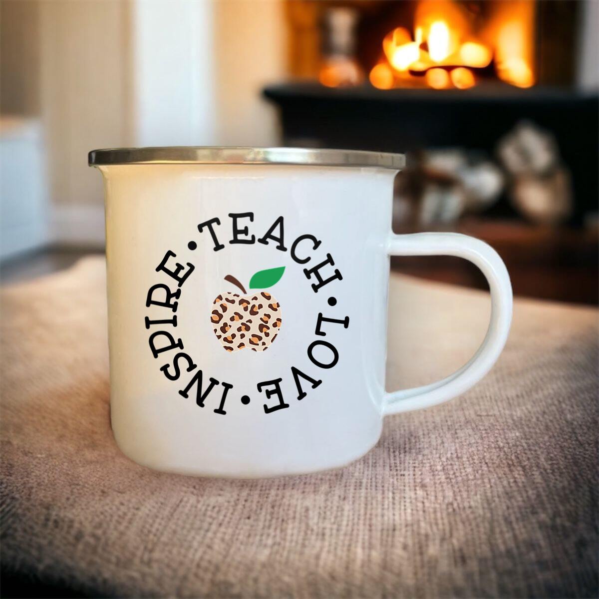 Image front Teach Love Inspire Enamel mug, 300ml