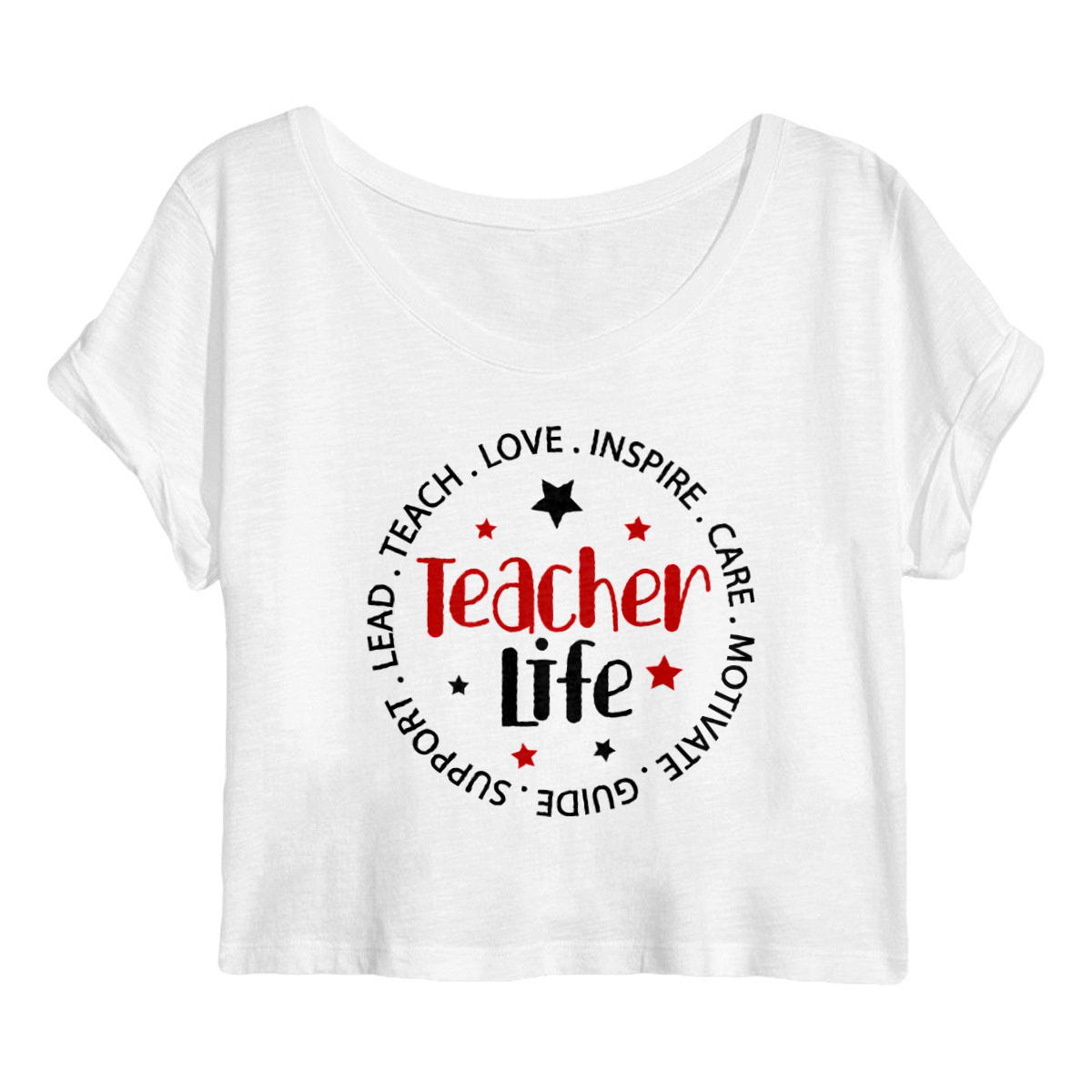 Image back Teacher Life Crop Top 100% organic cotton