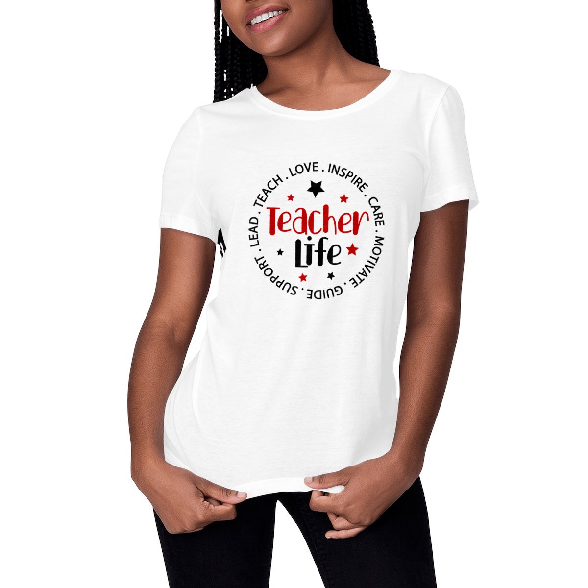 Image front Teacher Life t-shirt 100% cotton