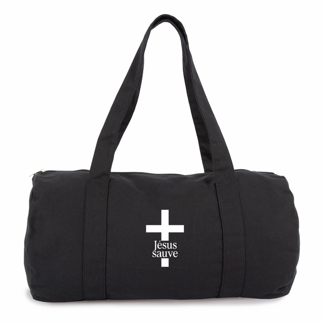 Sac polochon chrétien épais - croix Jésus sauve      