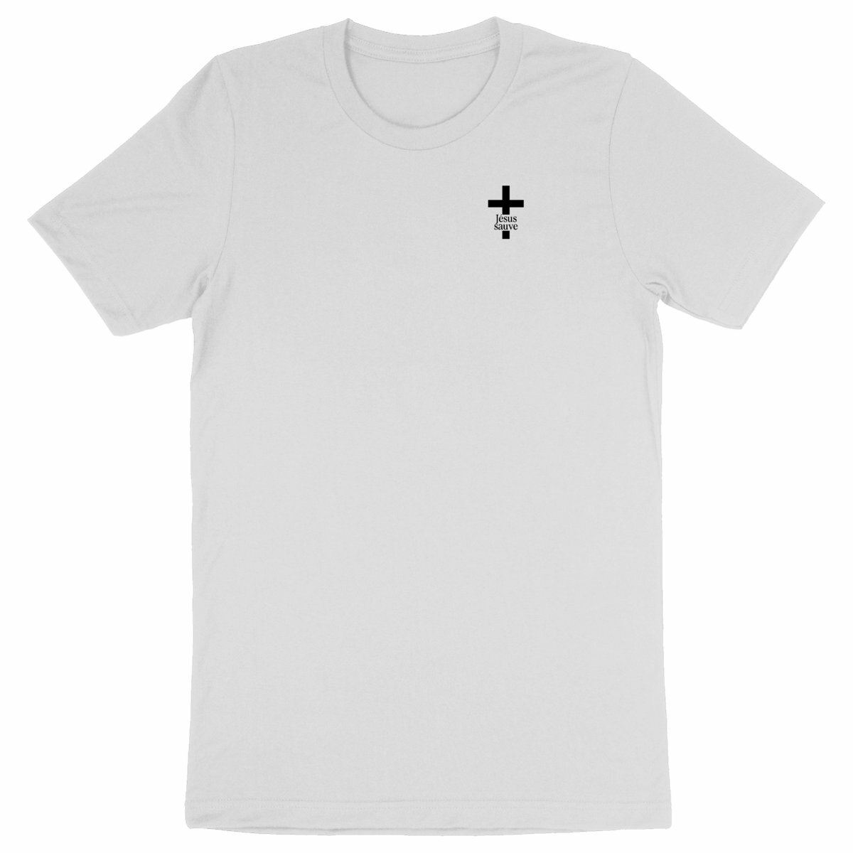 T-shirt chrétien droit et épais - croix Jésus sauve - Image
