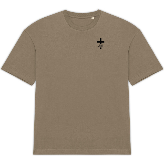 T-shirt chrétien oversized - croix Jésus sauve - Image