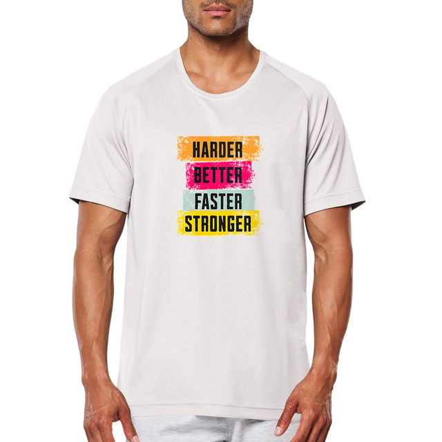 Image front T-shirt sport homme harder, better, faster, stronger