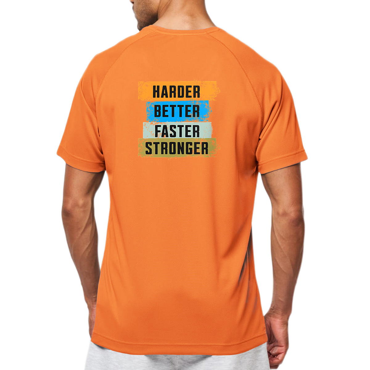 Image front T-shirt sport homme harder, better, faster, stronger dos