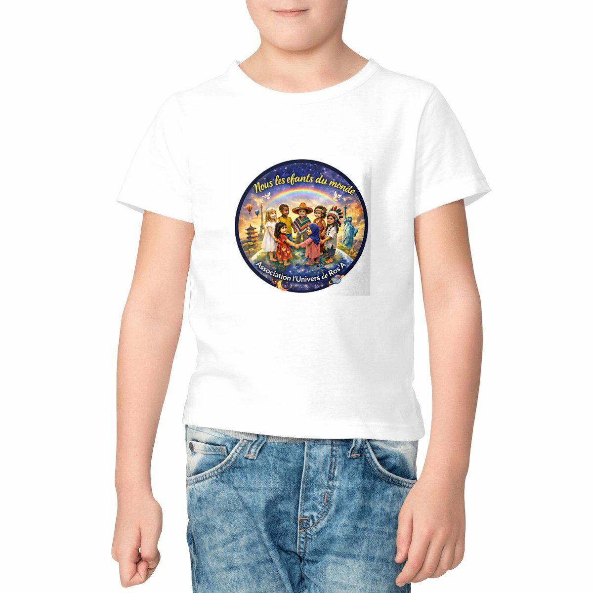 “Achat solidaire : vous soutenez nos projets.”. T-shirt Enfant Epais