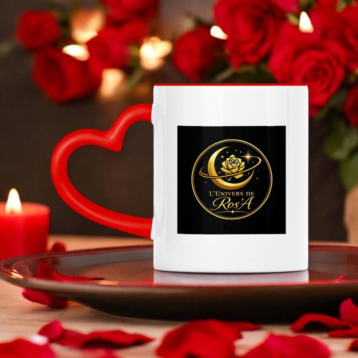 BOUTIQUE – Ros’A officielle Mug à anse en forme de coeur