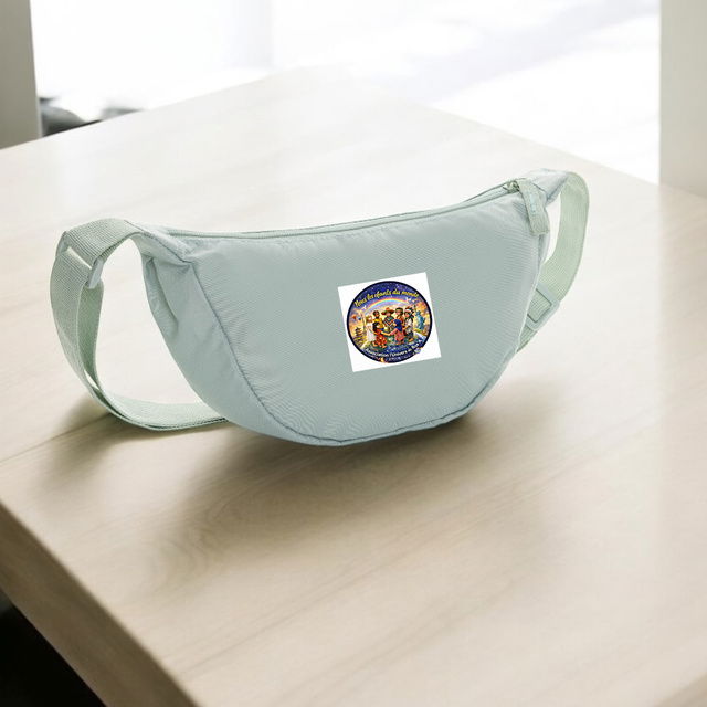 “Achat solidaire : vous soutenez nos projets.”Sac banane en polyester recyclé